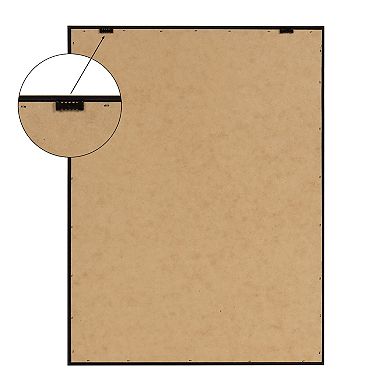 Sylvie Muted Tan and Blue Colorblock Botanical Fern Framed Canvas by The Creative Bunch Studio