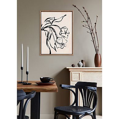 Sylvie Beaded LV Floral 3 Framed Canvas by Valerie McKeehan of Lily and Val