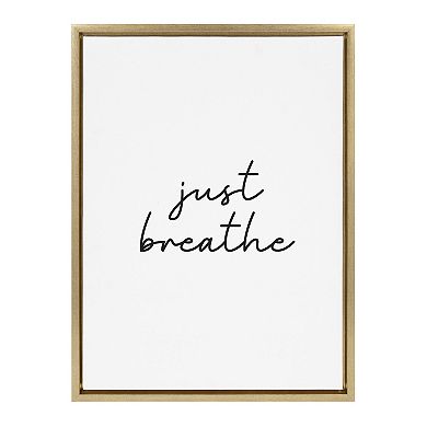 Sylvie Just Breathe BW Framed Canvas by The Creative Bunch Studio
