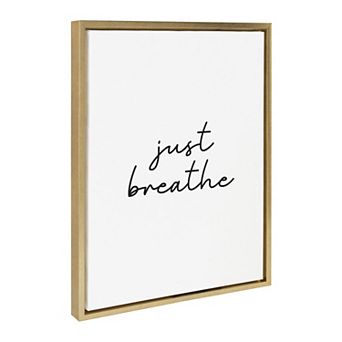 Sylvie Just Breathe BW Framed Canvas by The Creative Bunch Studio