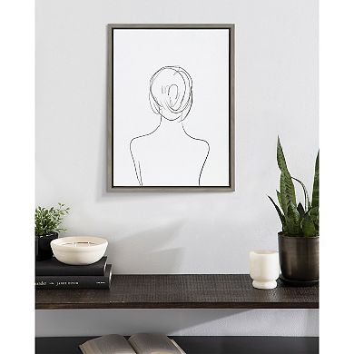 Sylvie Minimalist Woman Framed Canvas by Teju Reval of SnazzyHues