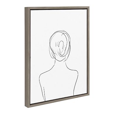 Sylvie Minimalist Woman Framed Canvas by Teju Reval of SnazzyHues