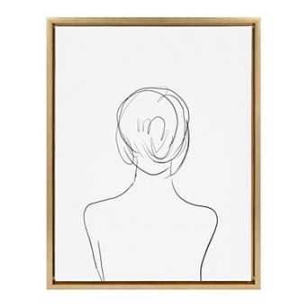 Sylvie Minimalist Woman Framed Canvas by Teju Reval of SnazzyHues