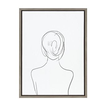 Sylvie Minimalist Woman Framed Canvas by Teju Reval of SnazzyHues