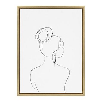 Sylvie Minimalist Woman 2 Framed Canvas by Teju Reval of SnazzyHues