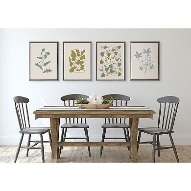 Sylvie Soft and Simple Feminine Blue Botanical Framed Canvas by The Creative Bunch Studio