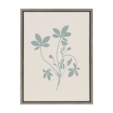Sylvie Soft and Simple Feminine Blue Botanical Framed Canvas by The Creative Bunch Studio