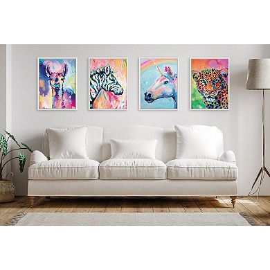 Sylvie Piata The Zebra Framed Canvas by Rachel Christopoulos