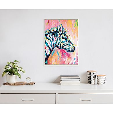 Sylvie Piata The Zebra Framed Canvas by Rachel Christopoulos