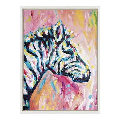 Sylvie Piata The Zebra Framed Canvas by Rachel Christopoulos