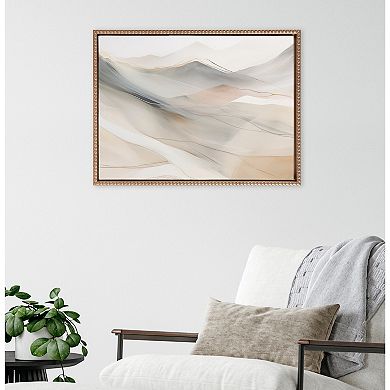 Sylvie Beaded Abstract Mystic Mountain Landscape Framed Canvas by The Creative Bunch Studio