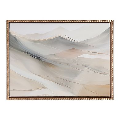 Sylvie Beaded Abstract Mystic Mountain Landscape Framed Canvas by The Creative Bunch Studio