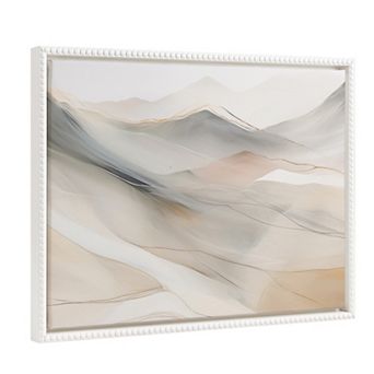Sylvie Beaded Abstract Mystic Mountain Landscape Framed Canvas by The Creative Bunch Studio