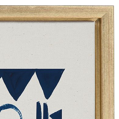 Sylvie 858 Indigo Abstract Framed Canvas by Teju Reval