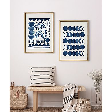 Sylvie 858 Indigo Abstract Framed Canvas by Teju Reval