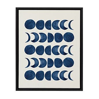 Sylvie Moon Phases Framed Canvas by Teju Reval of SnazzyHues