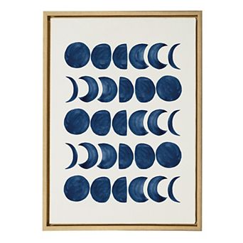 Sylvie Moon Phases Framed Canvas by Teju Reval of SnazzyHues