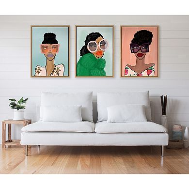 Sylvie Green Coat Framed Canvas by Kendra Dandy of Bouffants and Broken Hearts