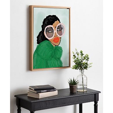 Sylvie Green Coat Framed Canvas by Kendra Dandy of Bouffants and Broken Hearts