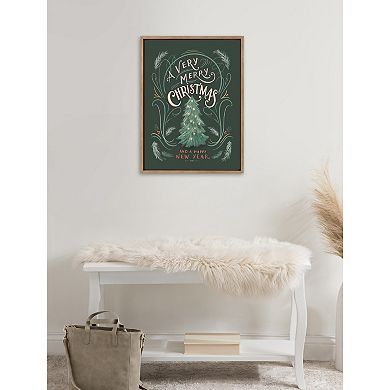 Sylvie A Very Merry Christmas Framed Canvas by Valerie McKeehan of Lily and Val