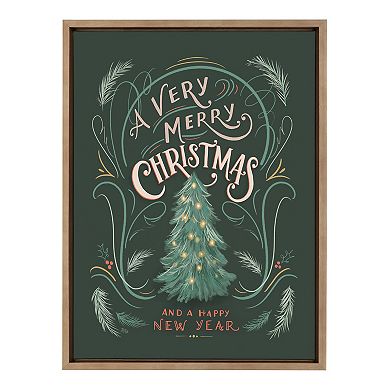 Sylvie A Very Merry Christmas Framed Canvas by Valerie McKeehan of Lily and Val