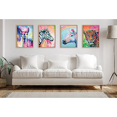 Sylvie Leopard Magic Framed Canvas by Rachel Christopoulos