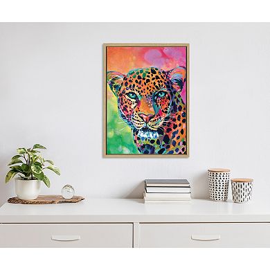 Sylvie Leopard Magic Framed Canvas by Rachel Christopoulos