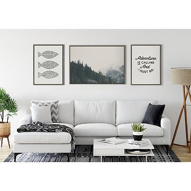 Sylvie Adventure is Calling Framed Canvas by The Creative Bunch Studio