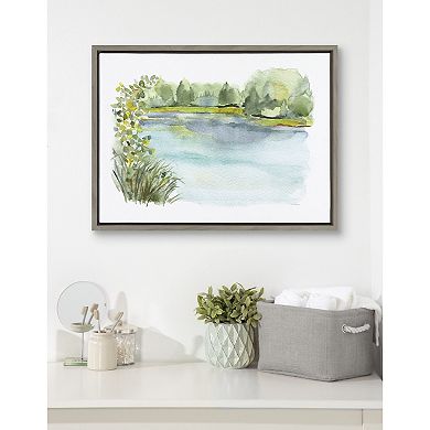 Sylvie Pond Landscape Framed Canvas by Patricia Shaw