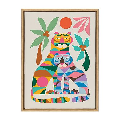Sylvie MCM Tiger Love Framed Canvas by Rachel Lee