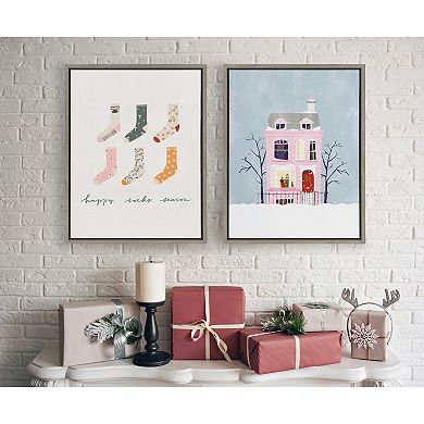 Sylvie Happy Sock Season Framed Canvas By Maja Tomljanovic