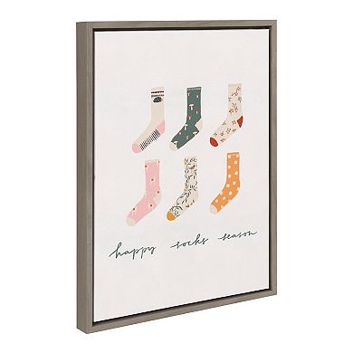 Sylvie Happy Sock Season Framed Canvas By Maja Tomljanovic