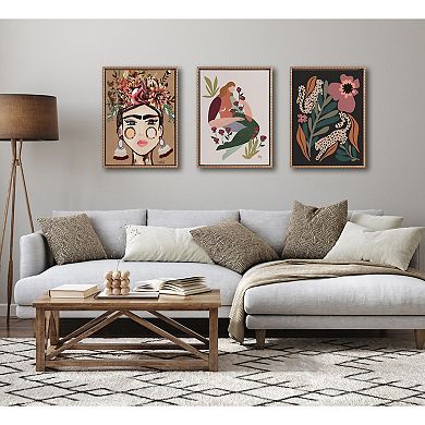 Sylvie Beaded Botanical Boho Figure Framed Canvas by Maggie Stephenson