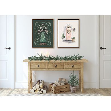 Sylvie The Christmas Door Framed Canvas by Valerie McKeehan of Lily and Val