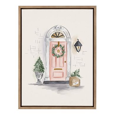 Sylvie The Christmas Door Framed Canvas by Valerie McKeehan of Lily and Val