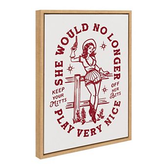 Sylvie Mitts Off Framed Canvas by The Whiskey Ginger