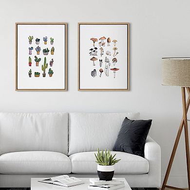 Sylvie Group of Mushrooms Framed Canvas by Viola Kreczmer
