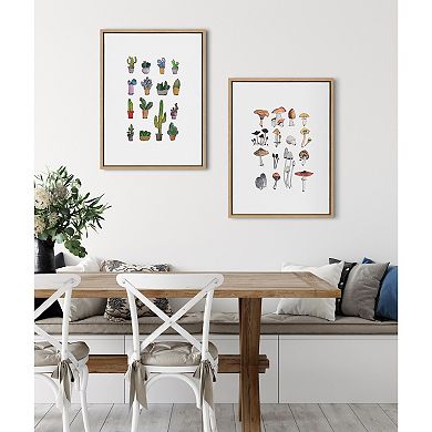 Sylvie Group of Mushrooms Framed Canvas by Viola Kreczmer