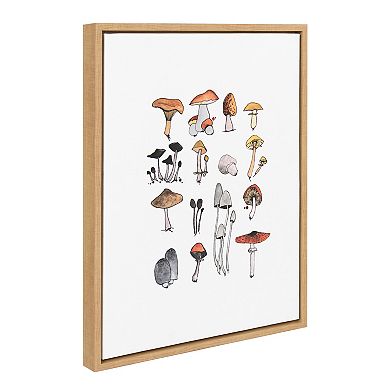 Sylvie Group of Mushrooms Framed Canvas by Viola Kreczmer