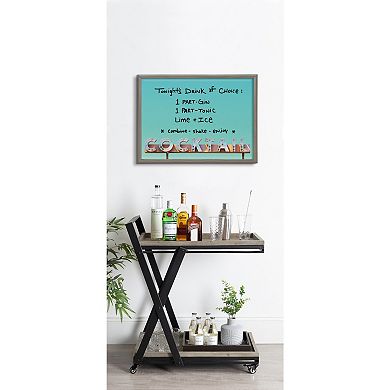 Blake Cocktail Hour Framed Printed Glass by Robert Cadloff of Bomobob 18x24