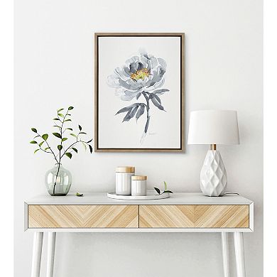 Sylvie Gray Bloom Framed Canvas by Patricia Shaw