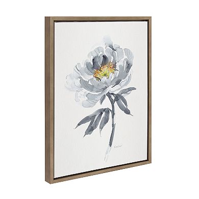 Sylvie Gray Bloom Framed Canvas by Patricia Shaw