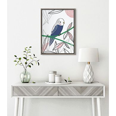 Sylvie Dreamy Parakeet Framed Canvas by Teju Reval of SnazzyHues
