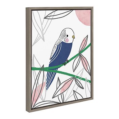 Sylvie Dreamy Parakeet Framed Canvas by Teju Reval of SnazzyHues