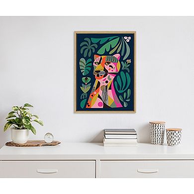 Sylvie Leopard Framed Canvas by Rachel Lee