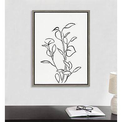 Sylvie Botanical Sketch Print No 2 Framed Canvas by The Creative Bunch Studio