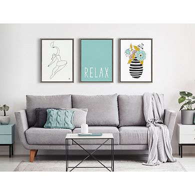 Sylvie Relax in Pale Teal Framed Canvas by Apricot and Birch