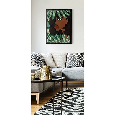 Sylvie Lady in the Jungle Framed Canvas by Kendra Dandy of Bouffants and Broken Hearts