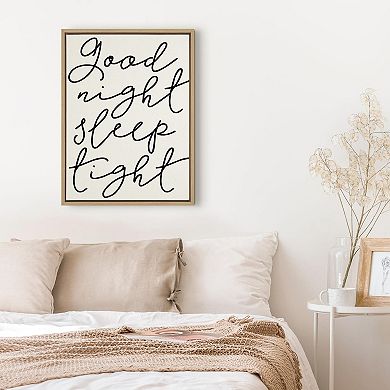 Sylvie Good Night Sleep Tight Framed Canvas by Maggie Price