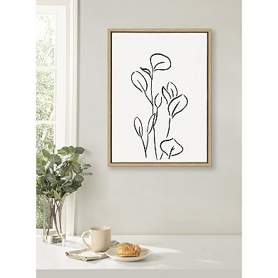 Sylvie Botanical Sketch Print No 3 Framed Canvas by The Creative Bunch Studio